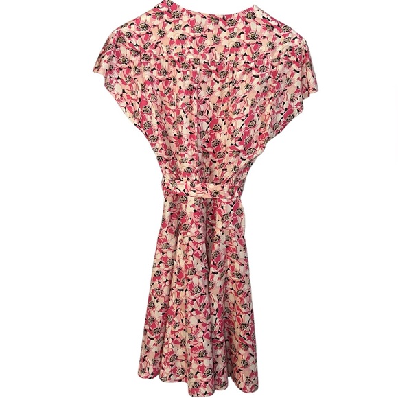 Juicy Couture women’s dress Pink Floral cap sleeve 100% silk size 6 - Picture 7 of 9